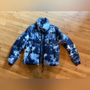 Tommy Hilfiger Blue and White Puffer Jacket